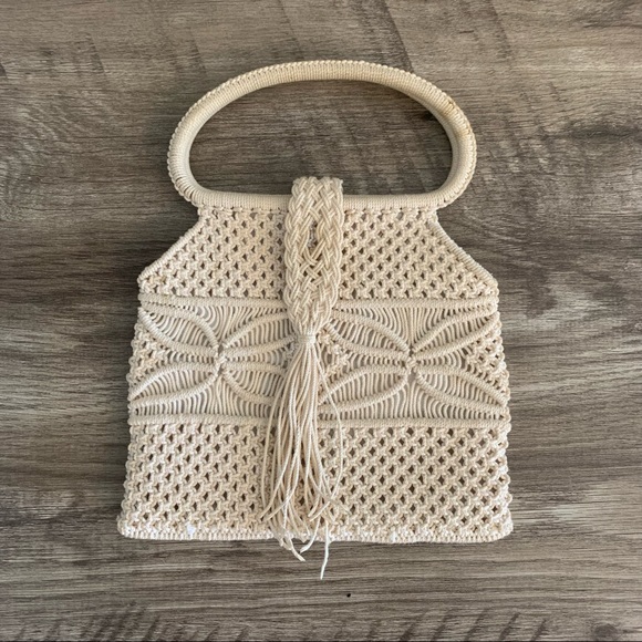 Handmade Crochet Woven Hand Held Bag Purse - Picture 4 of 10
